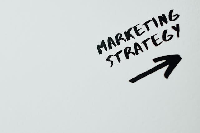 marketing strategy written on a whiteboard 