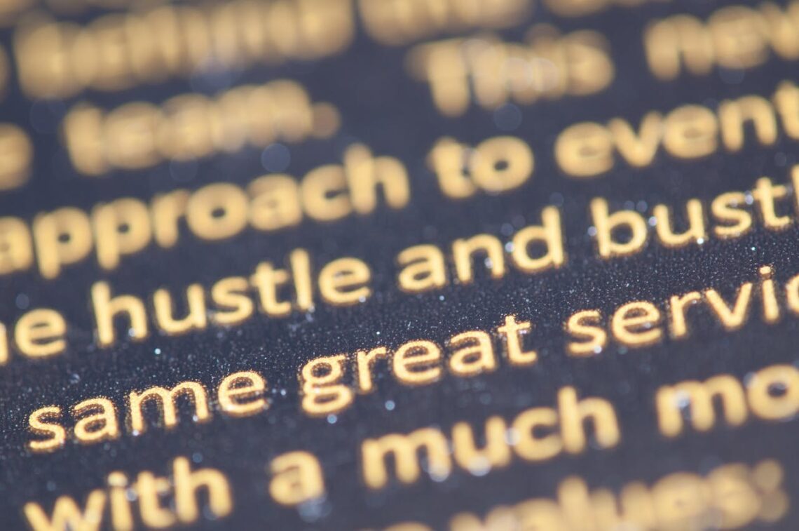 Words on a screen showcasing the different types of fonts and typography